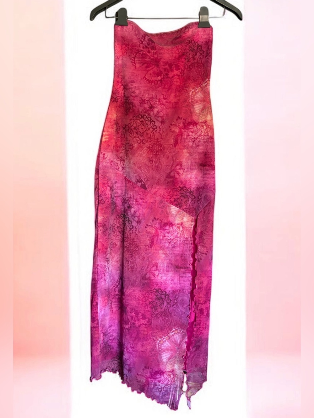 Urban Outfitters Bright Pink Strapless Maxi Dress Size XS (v)